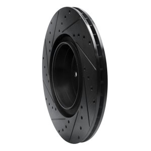 BMW M240I Coupe Brake Rotor (1) - Rear Right - R1 Concepts - Drilled & Slotted - Black - `12-`20